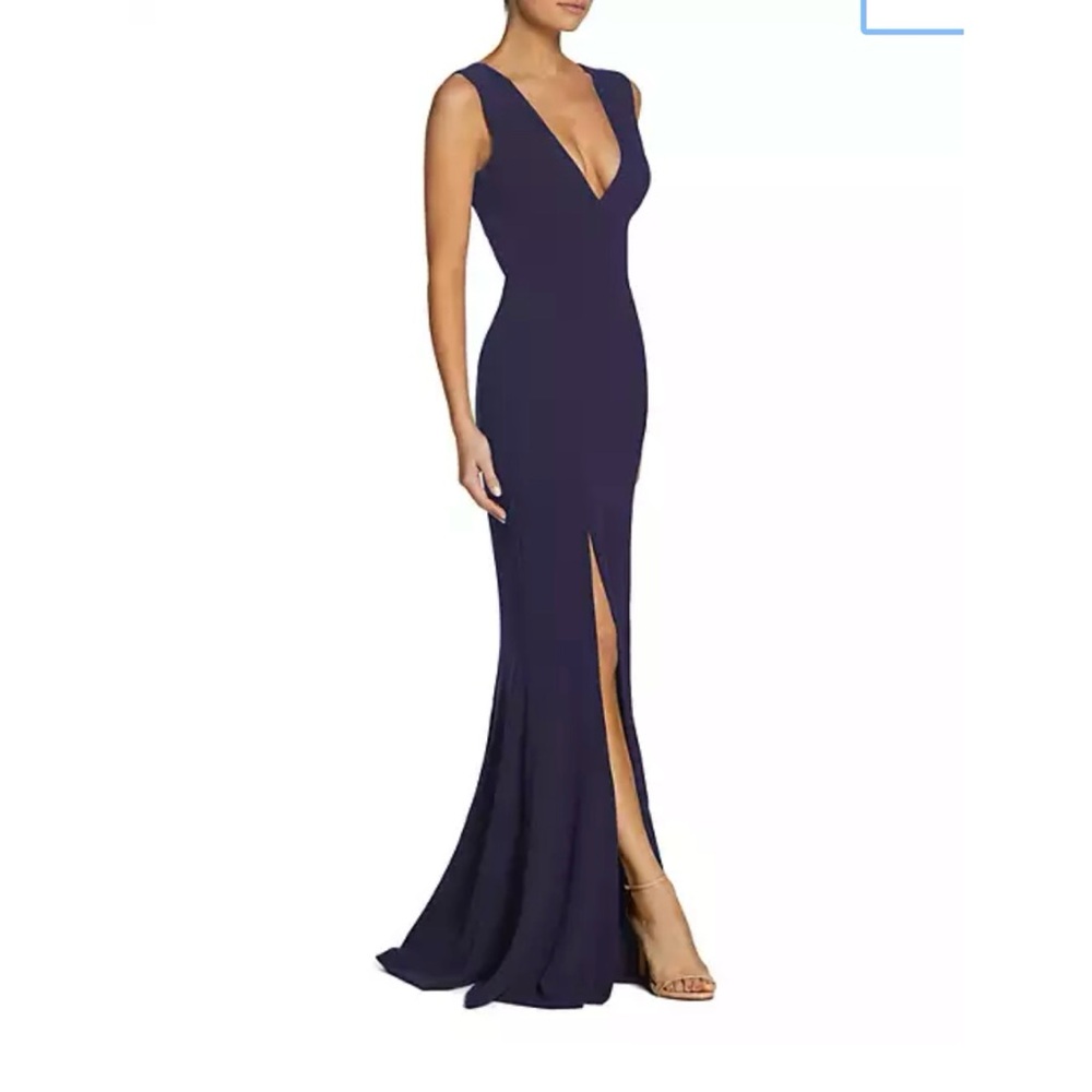 Dress The Population - Sandra Plunging Gown - Navy - Size Medium